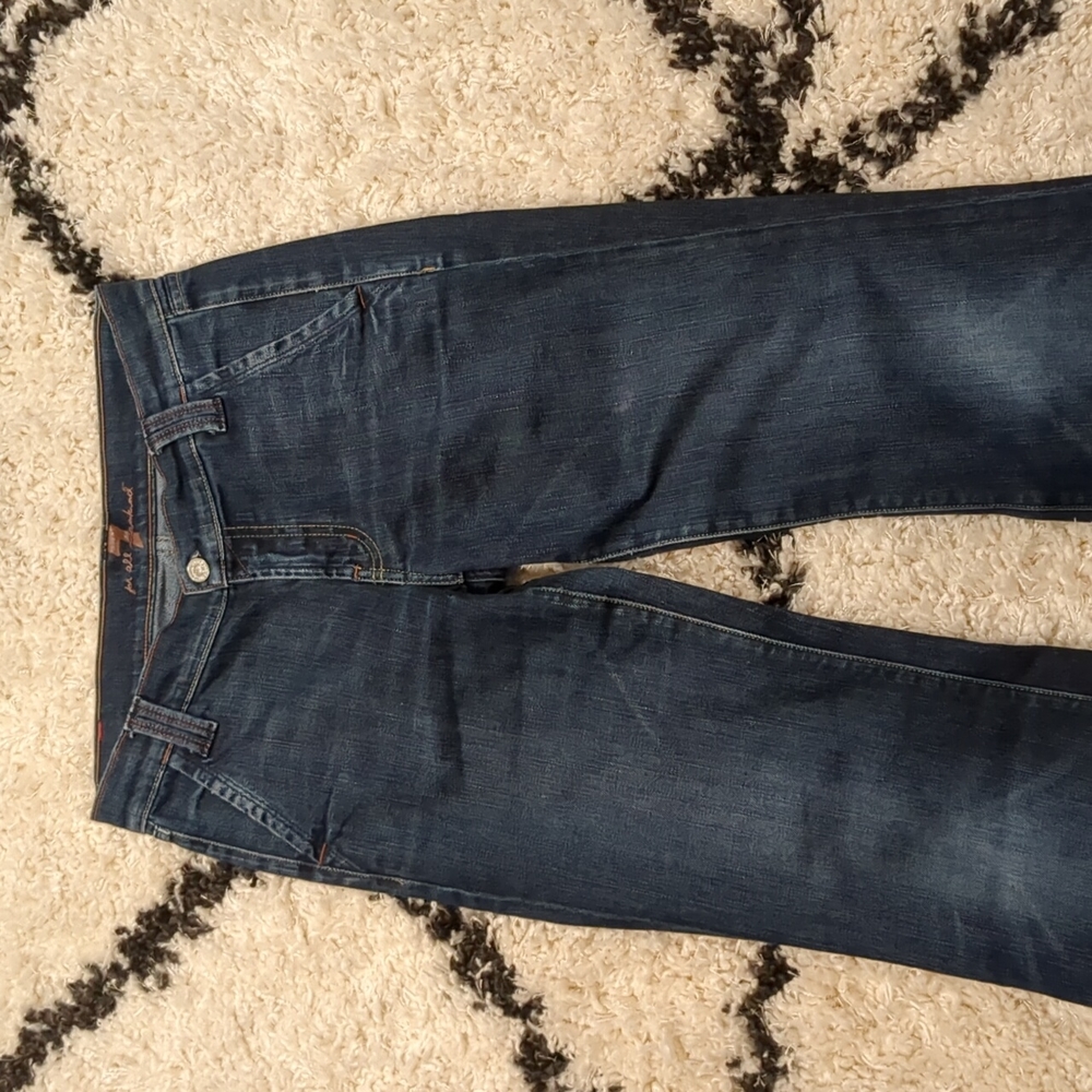 7 For All Mankind Dark Wide Leg Flare Jeans 28